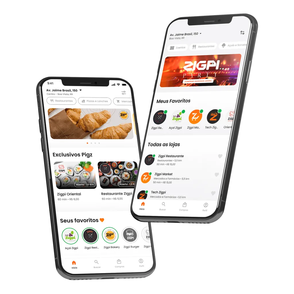 Cardápio digital Pigz acessado pelo celular do cliente